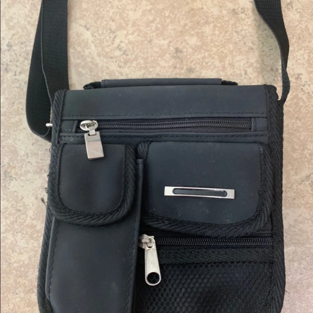 Black Crossbody Handbag. Silver Hardware